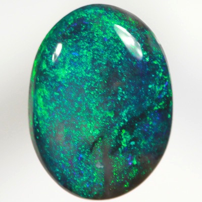SOLID BLACK OPAL Pinfire patterm. Bright, rich forest green and turquoise green